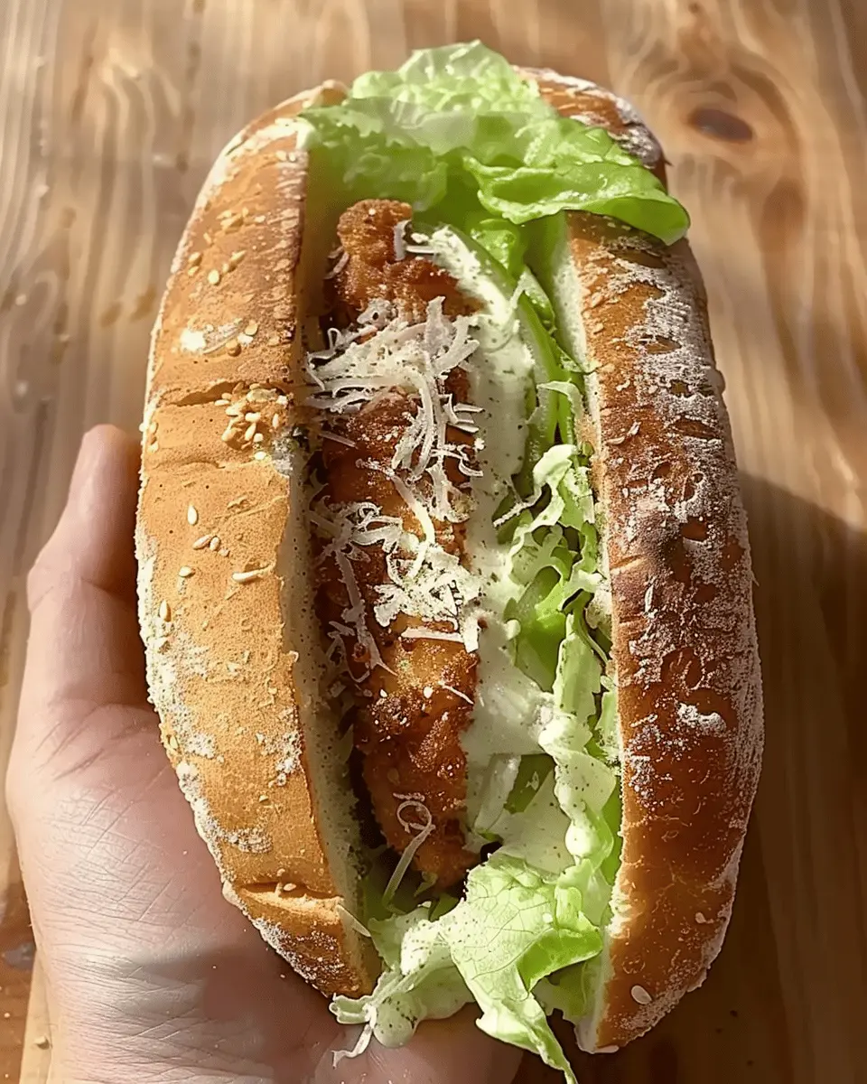 Crunchy Chicken Caesar Sandwich with Turkey Bacon Twist
