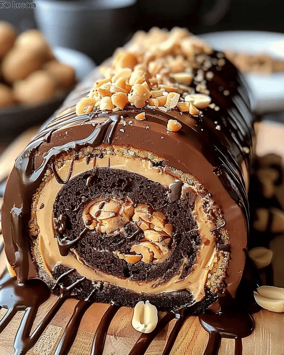 Decadent Chocolate Peanut Butter Cake Roll – Irresistibly Indulgent Delight