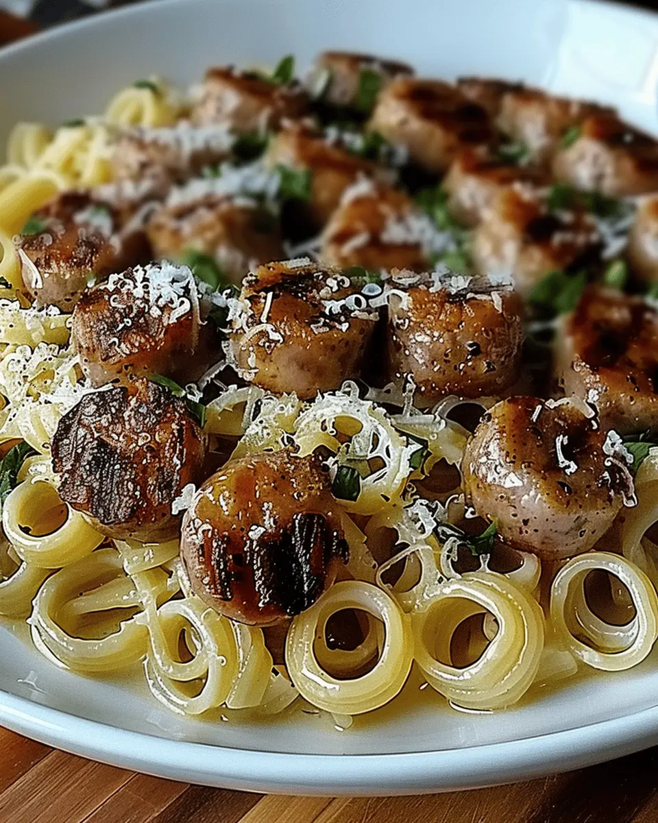 Garlic Butter Sausage Bites: Indulgent Creamy Parmesan Pasta Delight