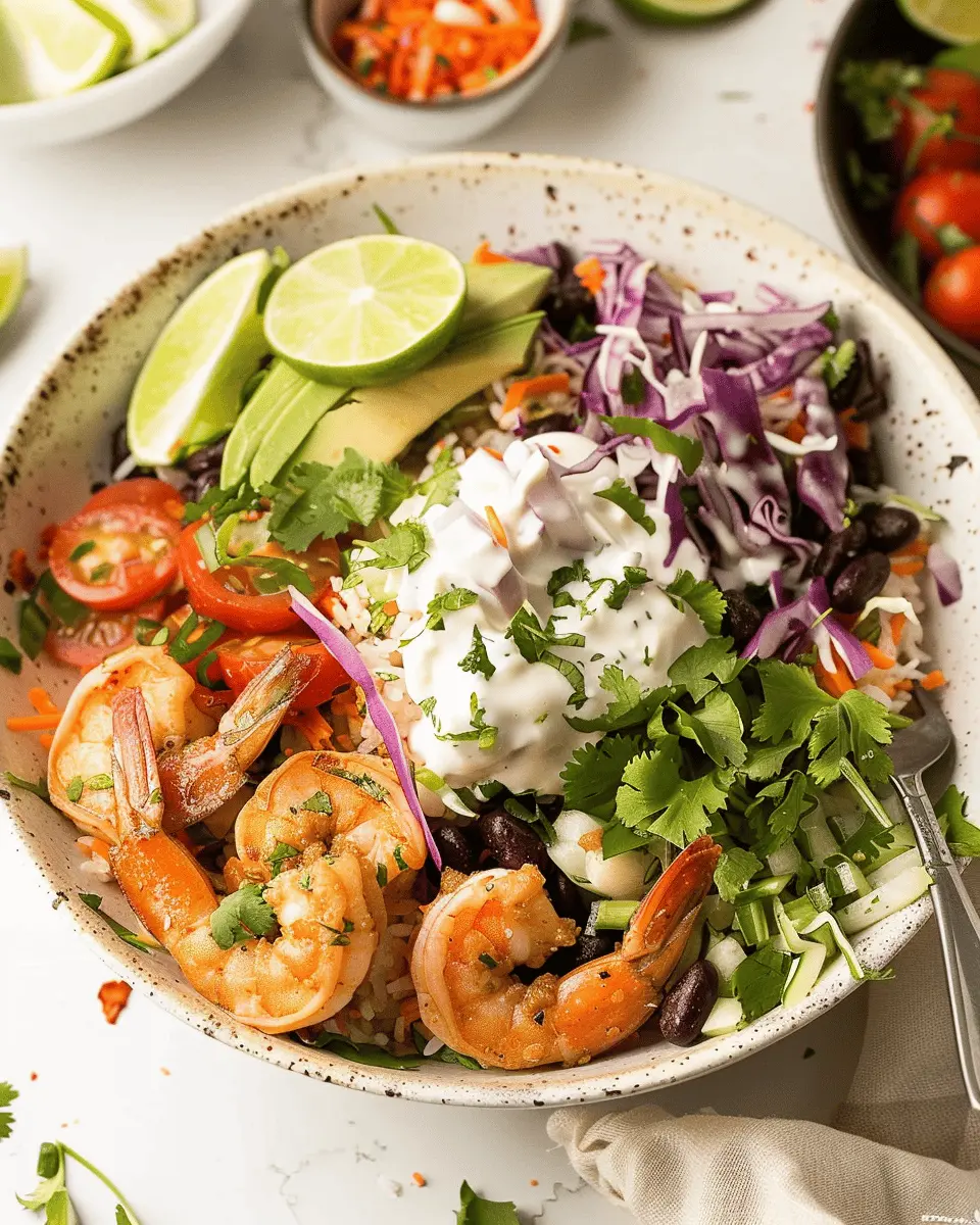 Baja Shrimp Taco Bowl: Easy Recipe with Crunchy Cilantro Slaw