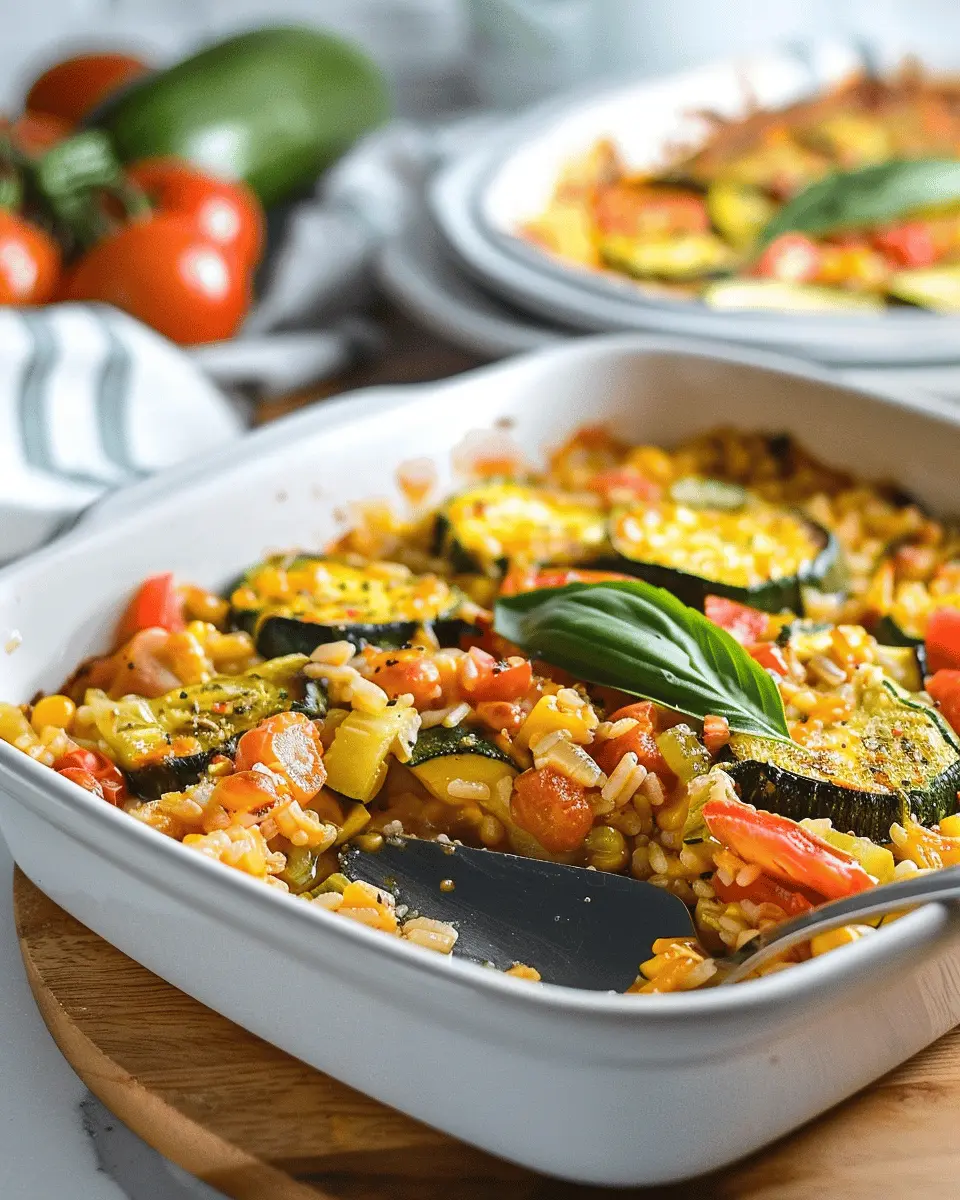 Best Tomato Zucchini Rice Casserole with Turkey Bacon Delight
