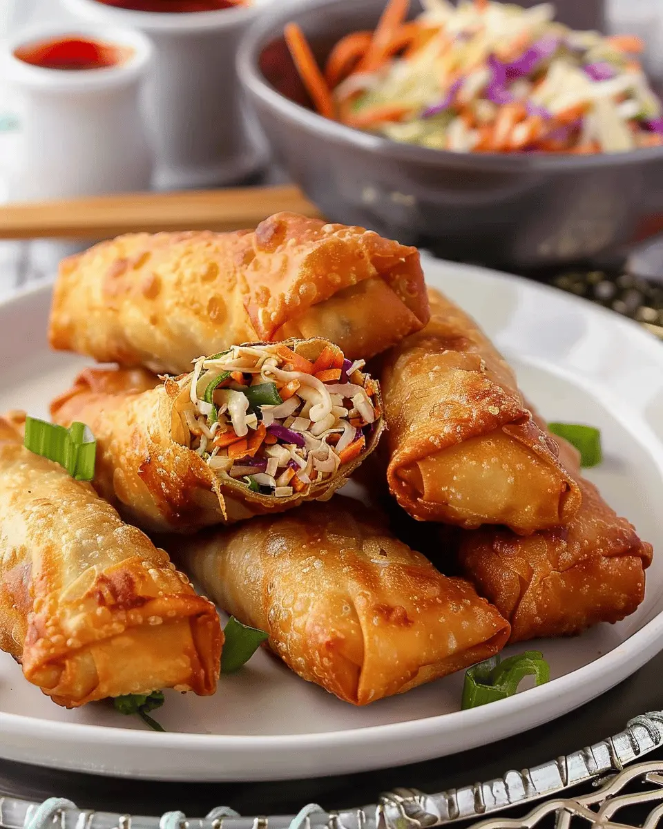 Chicken Coleslaw Egg Rolls – Crispy, Savory & Flavor-Packed Bites!