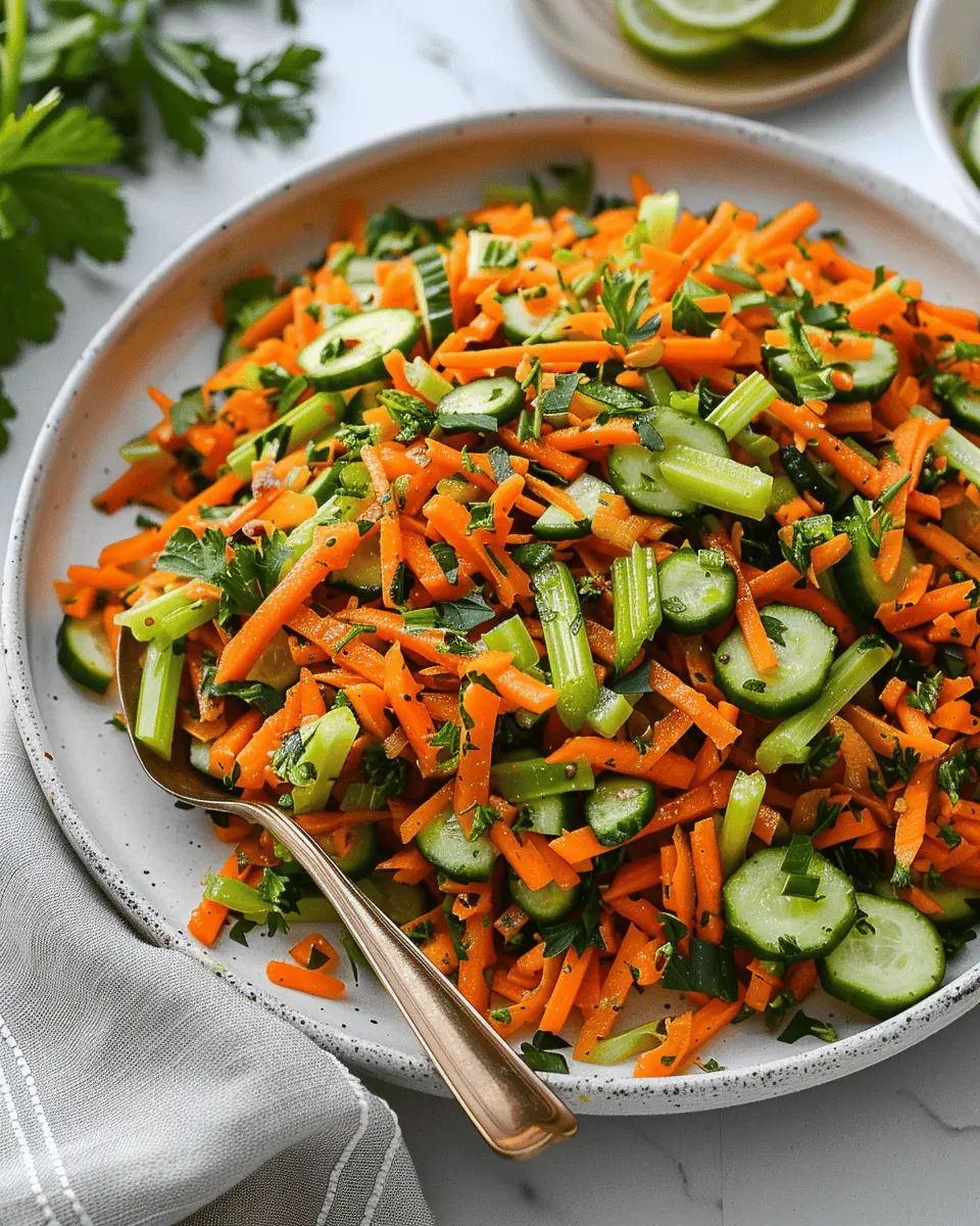 Crunchy Cucumber, Carrot and Celery Salad – Light, Crisp & Full of Fresh Flavor!