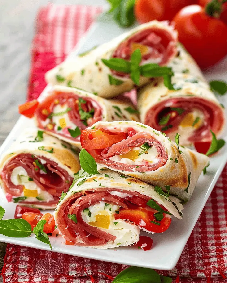 Italian Deli Roll Ups: Easy Treats with Turkey Bacon and Chicken Ham
