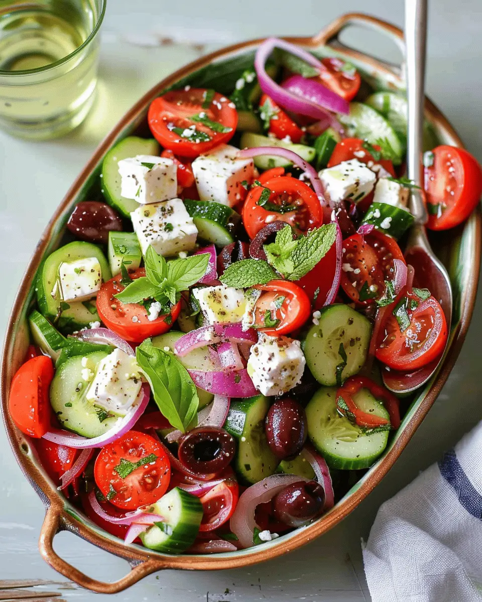 Mediterranean Greek Salad with Feta and Olives – Fresh, Crisp & Bursting with Flavor!