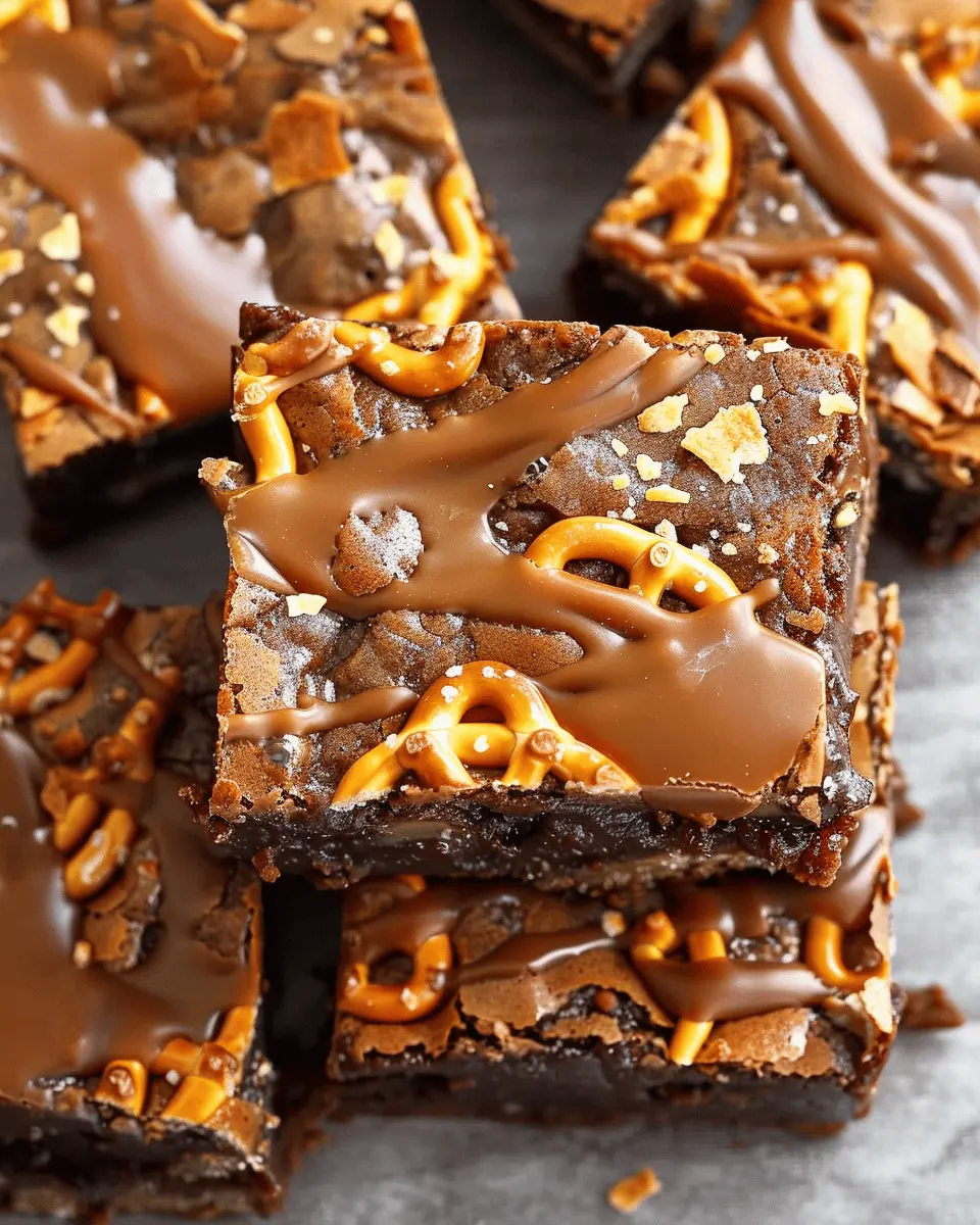 Pretzel Bottom Caramel Brownies – Sweet, Salty & Decadently Gooey!