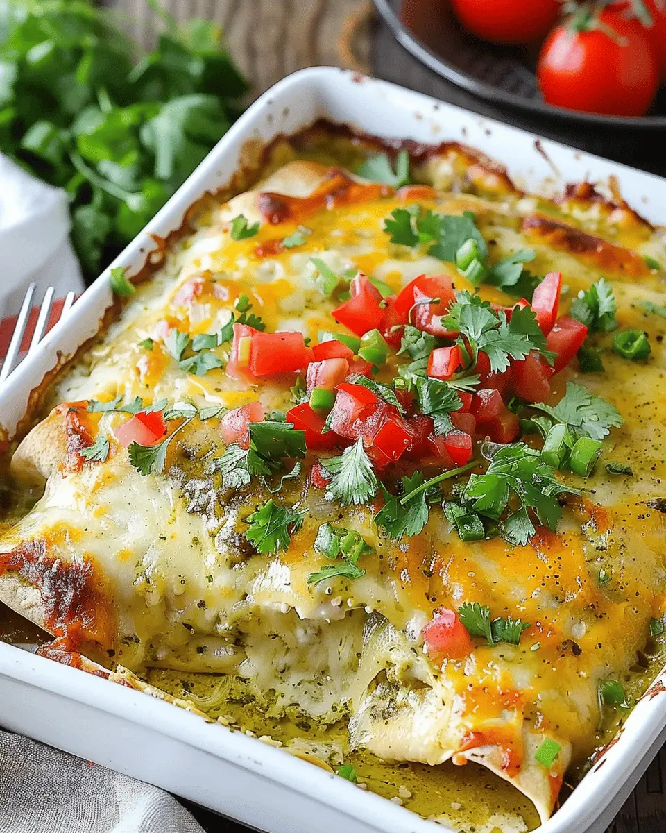 Quick and Easy Green Chile Chicken Enchilada Casserole Delight