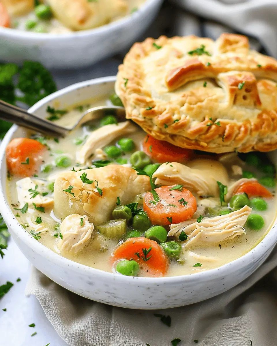 Creamy Chicken Pot Pie Soup: Cozy & Comforting with Turkey Bacon