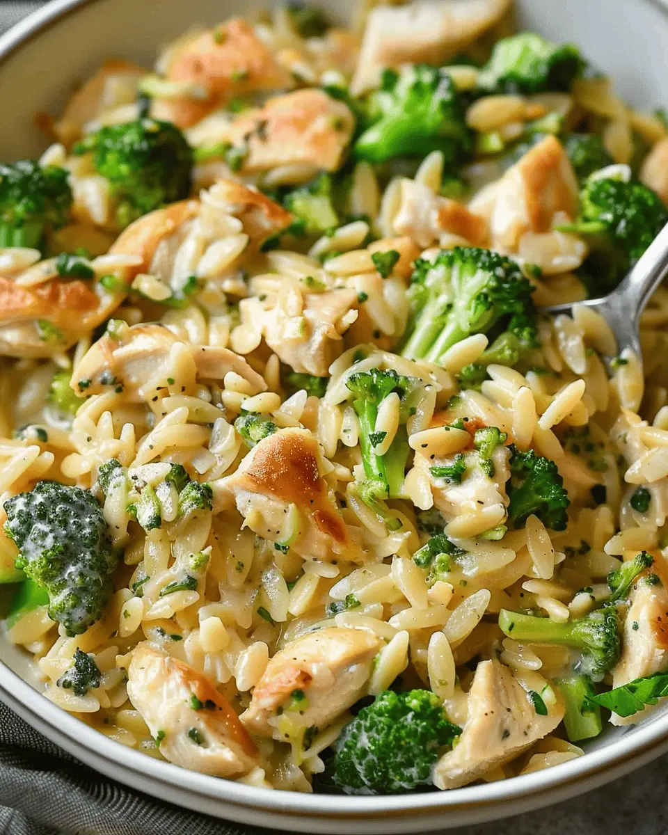 Cheesy Chicken Broccoli Orzo: Easy Comfort Food Delight