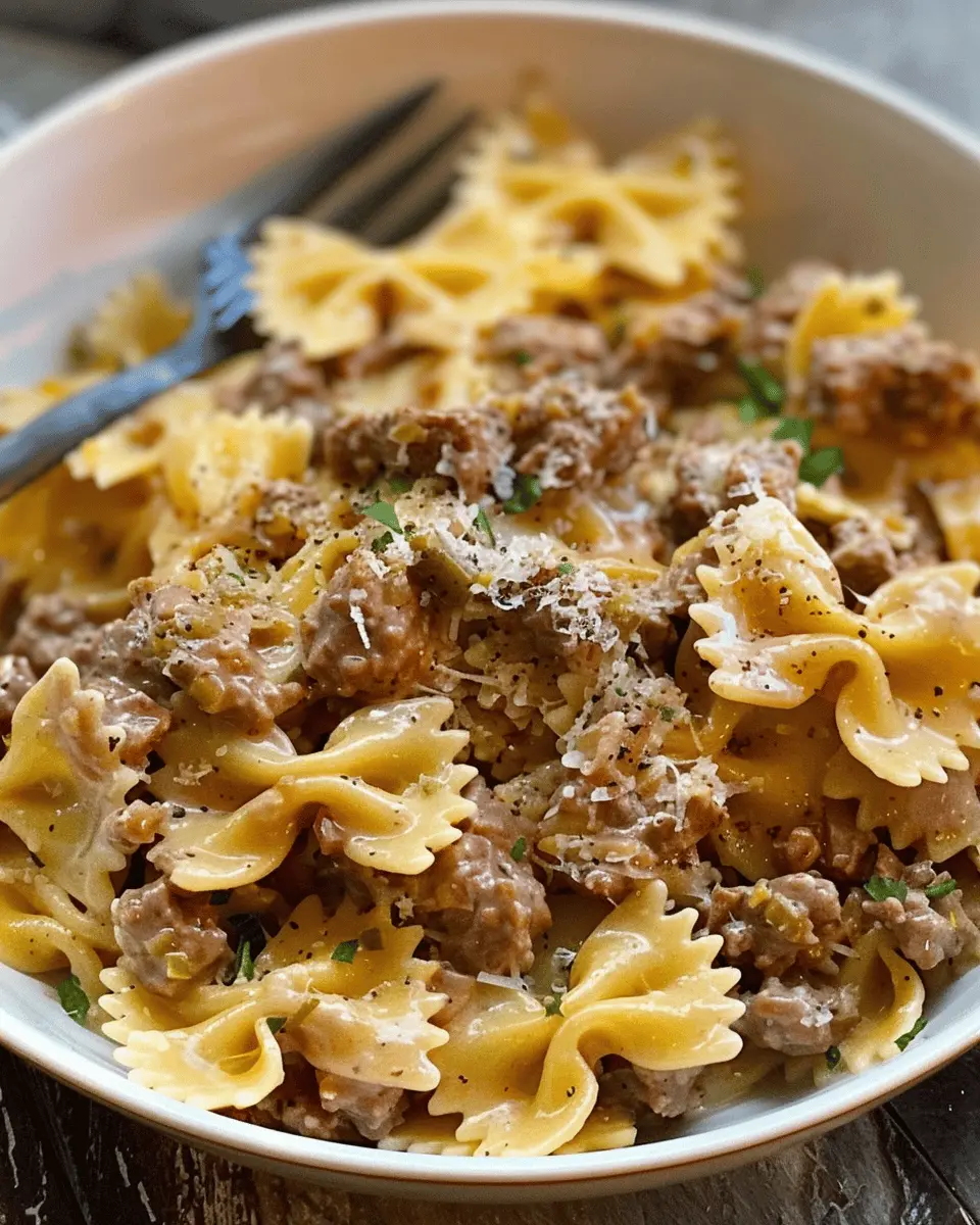 Creamy Parmesan Garlic Beef Bowtie Pasta: A Family Favorite Delight