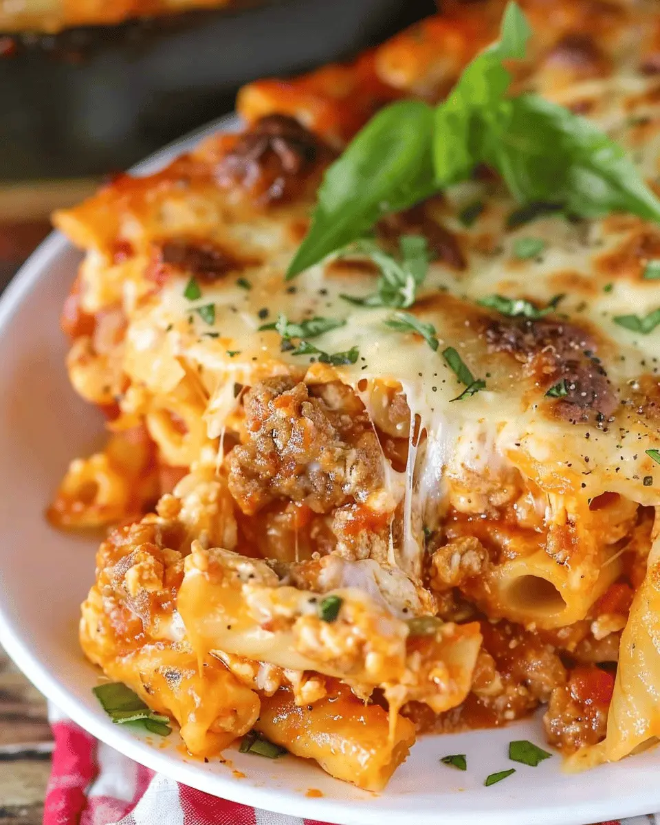 Million Dollar Baked Ziti: Easy Indulgence with Turkey Bacon and Chicken Ham