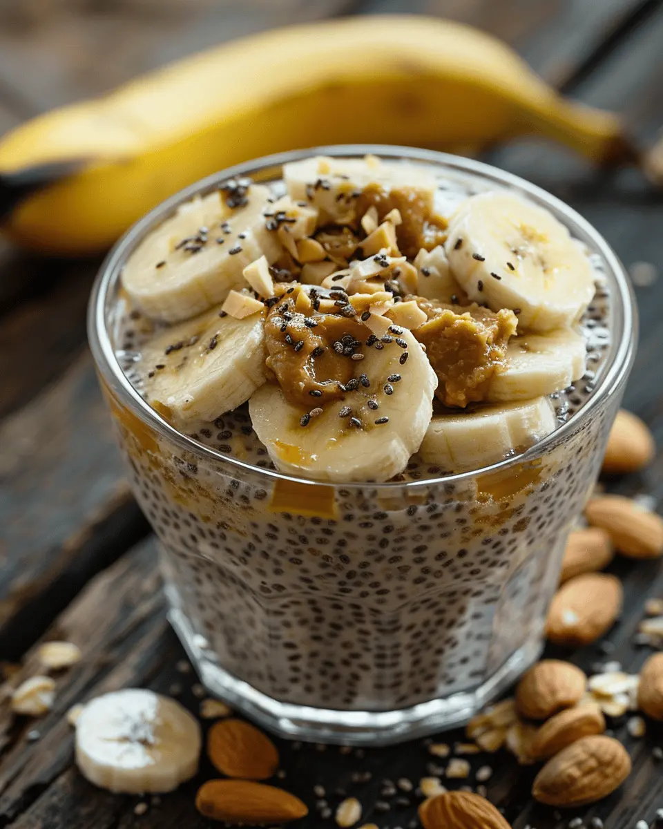Chia Pudding with Almond Butter and Bananas