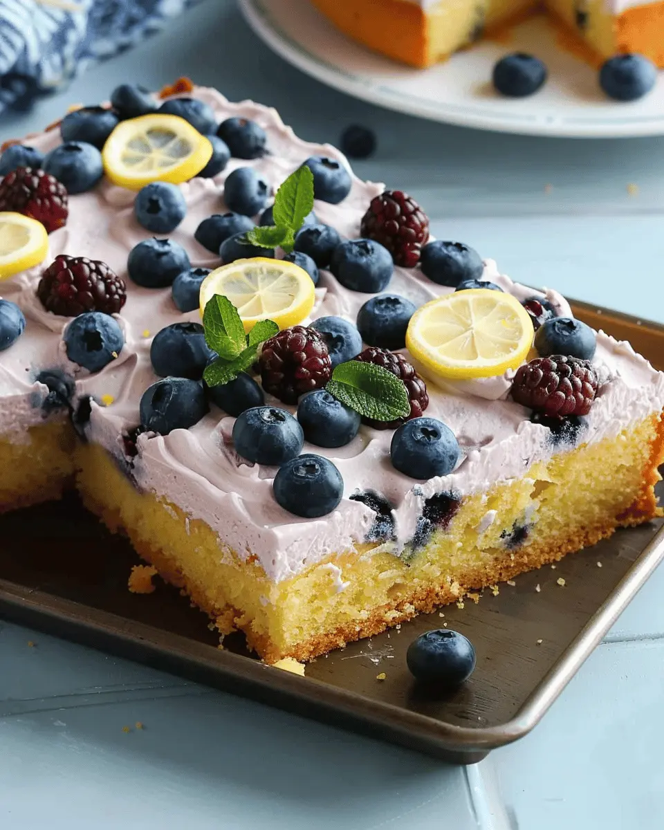 Lemon Blueberry Sheet Cake