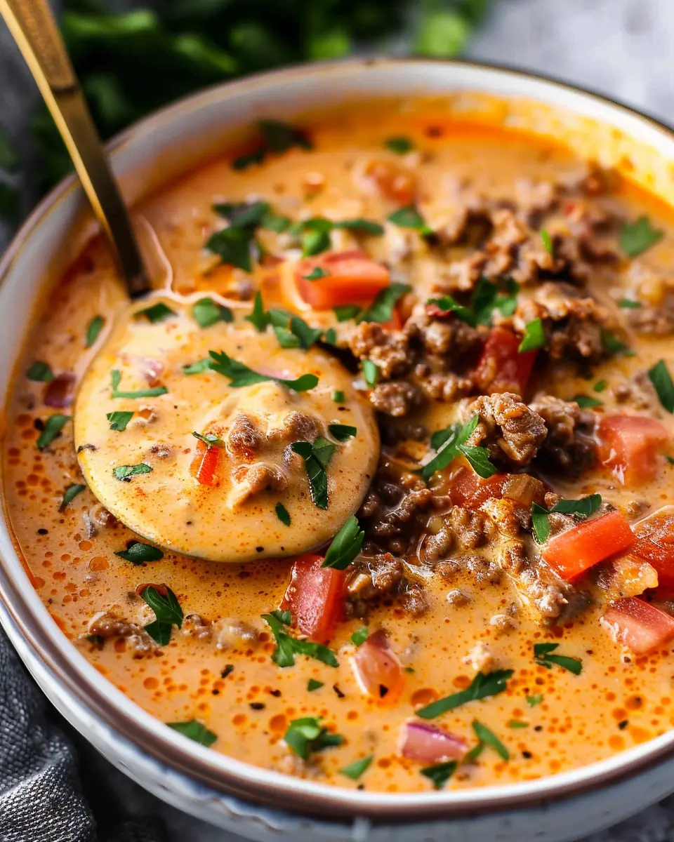 Low Carb Cheeseburger Soup: A Creamy and Comforting Delight