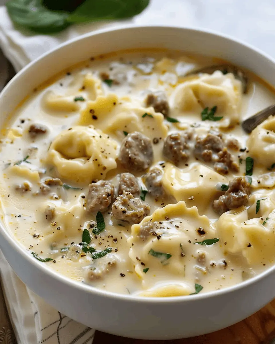 Creamy Sausage Tortellini Soup: A Cozy Indulgent Delight
