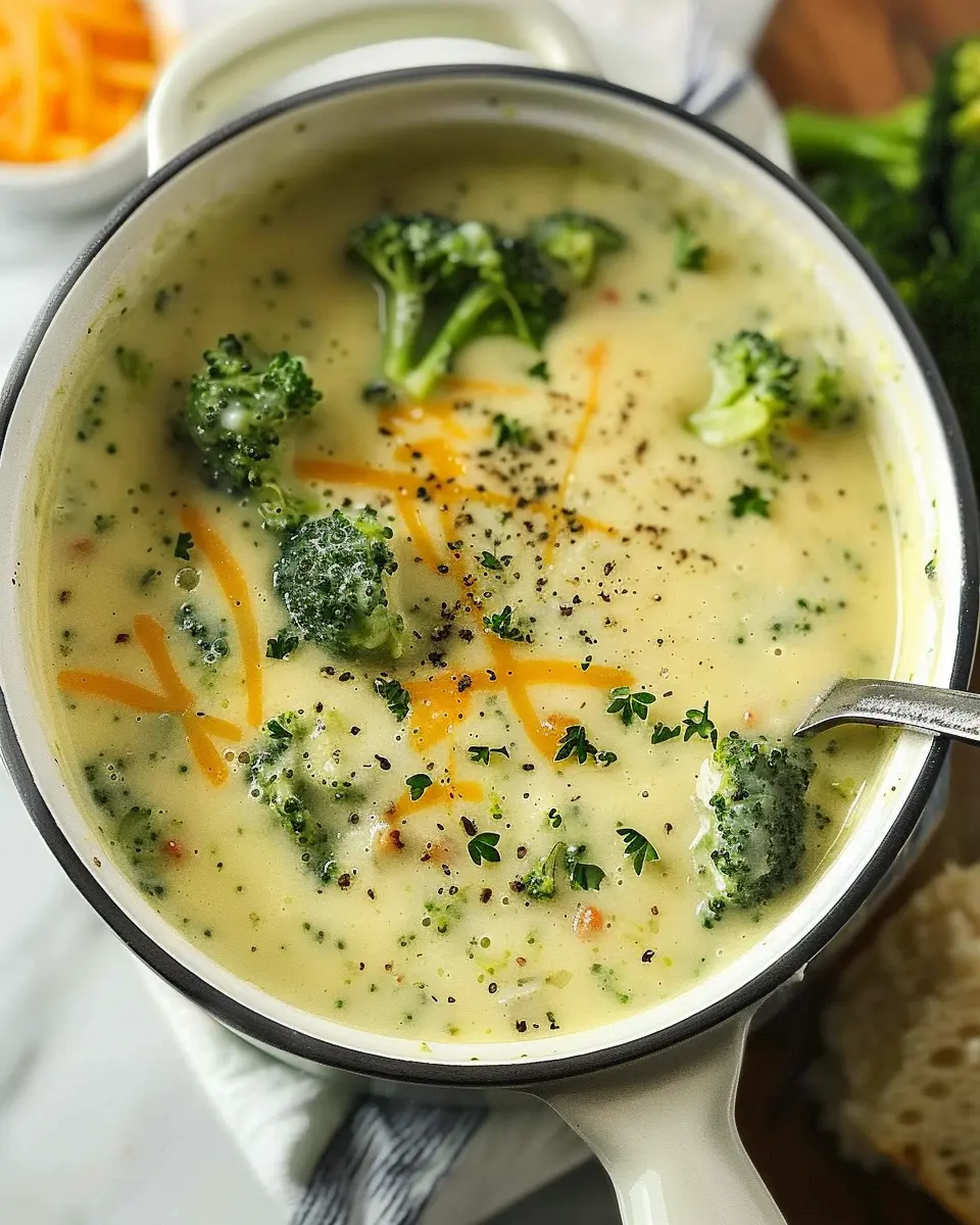 High Protein Broccoli Cheddar Soup with Turkey Bacon Delight