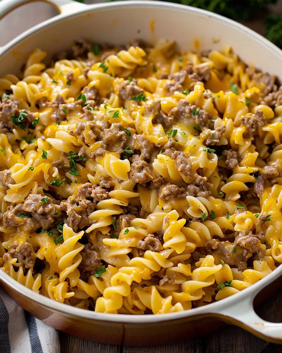One-Pot Beef and Cheddar Ranch Pasta: Easy Comfort Food Delight