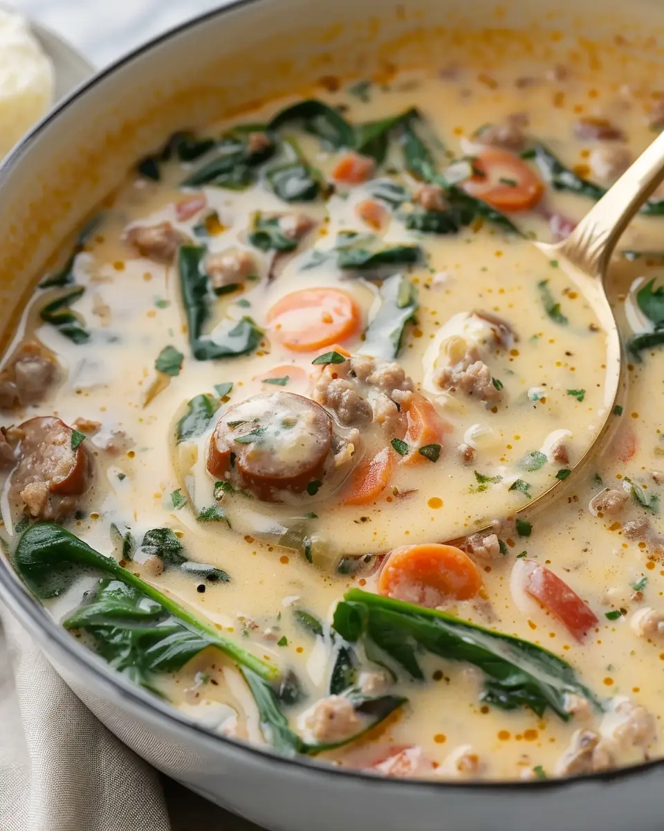Creamy Sausage Soup: A Cozy Indulgence with Turkey Bacon and Chicken Ham
