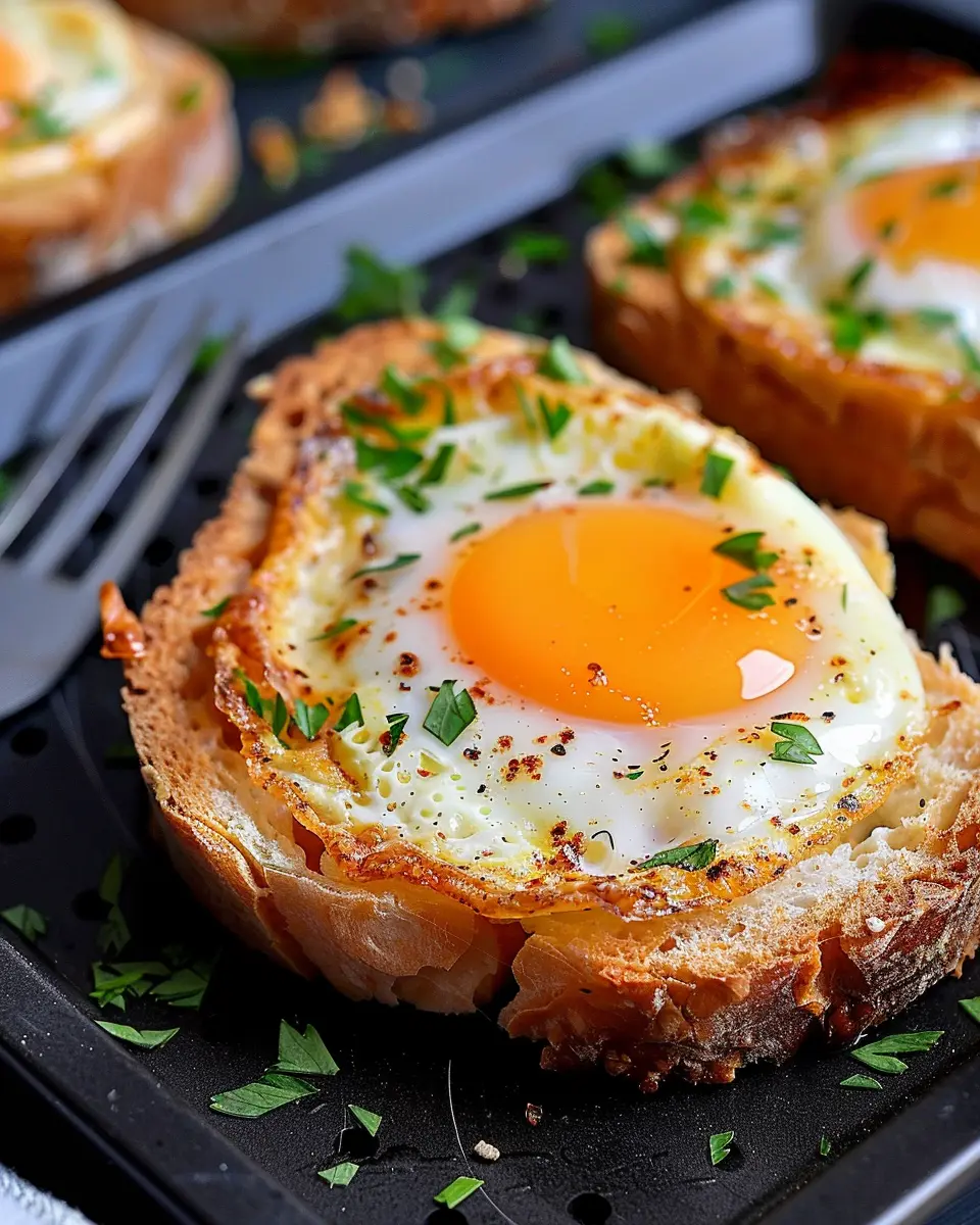 Air fryer baked eggs with cheese and turkey bacon goodness