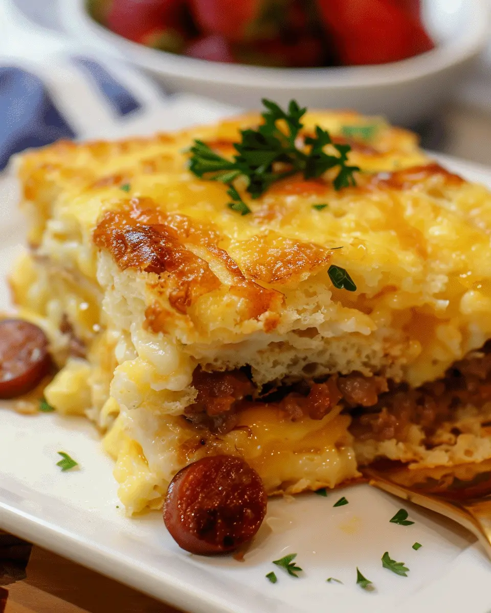 Pancake Casserole with Eggs &amp; Sausage: A Cozy Family Breakfast