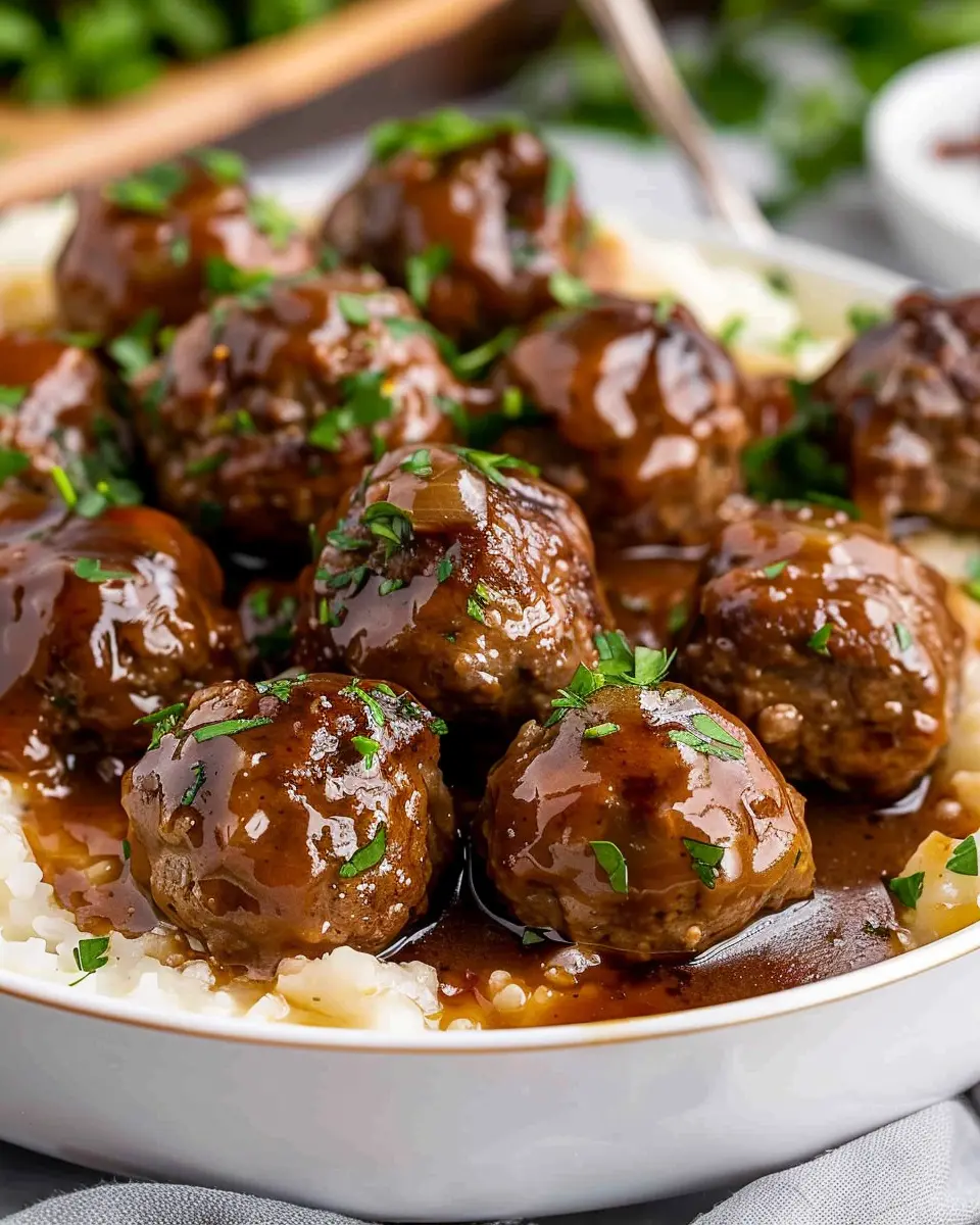 Slow Cooker Salisbury Steak Meatballs