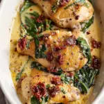 CrockPot Tuscan Garlic Chicken With Spinach and Sun-Dried Tomatoes