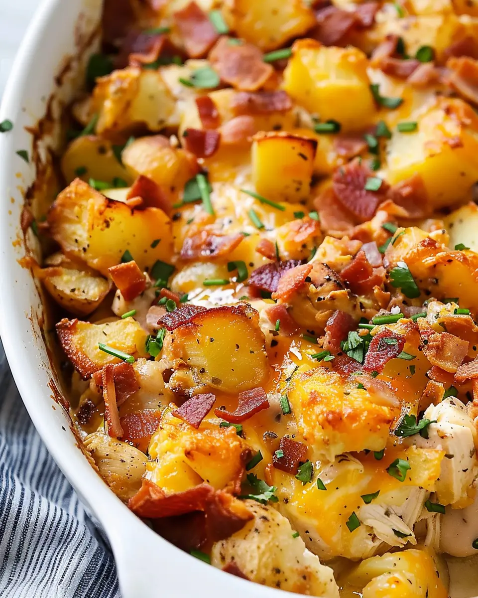 Loaded Chicken and Potato Casserole: Indulgent Comfort Food Delight