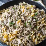 Creamy Ground Beef Stroganoff