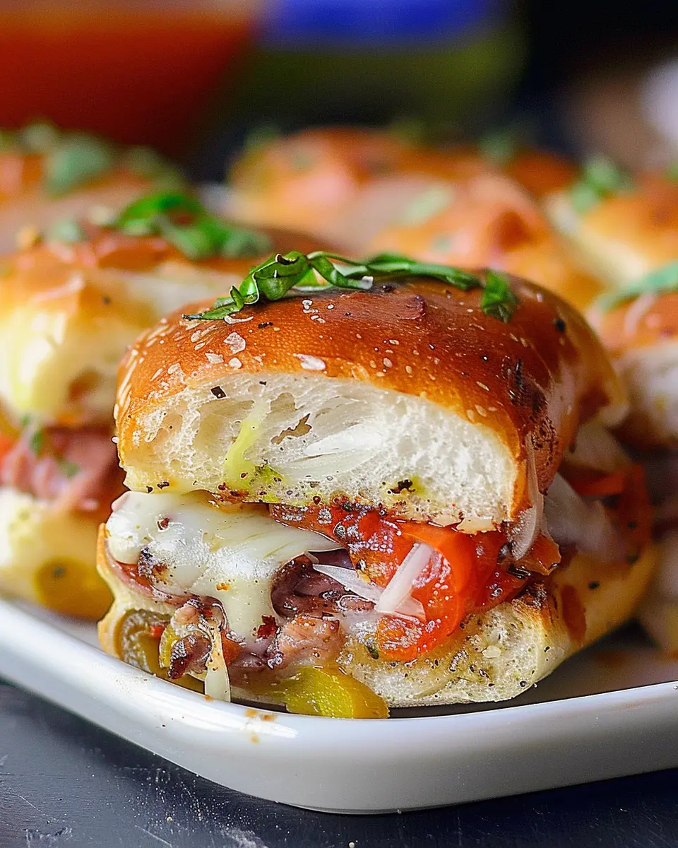Hot Italian Sub Sliders: Easy Recipe with Turkey Bacon and Chicken Ham