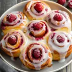 Raspberry Cinnamon Rolls with Lemon Glaze