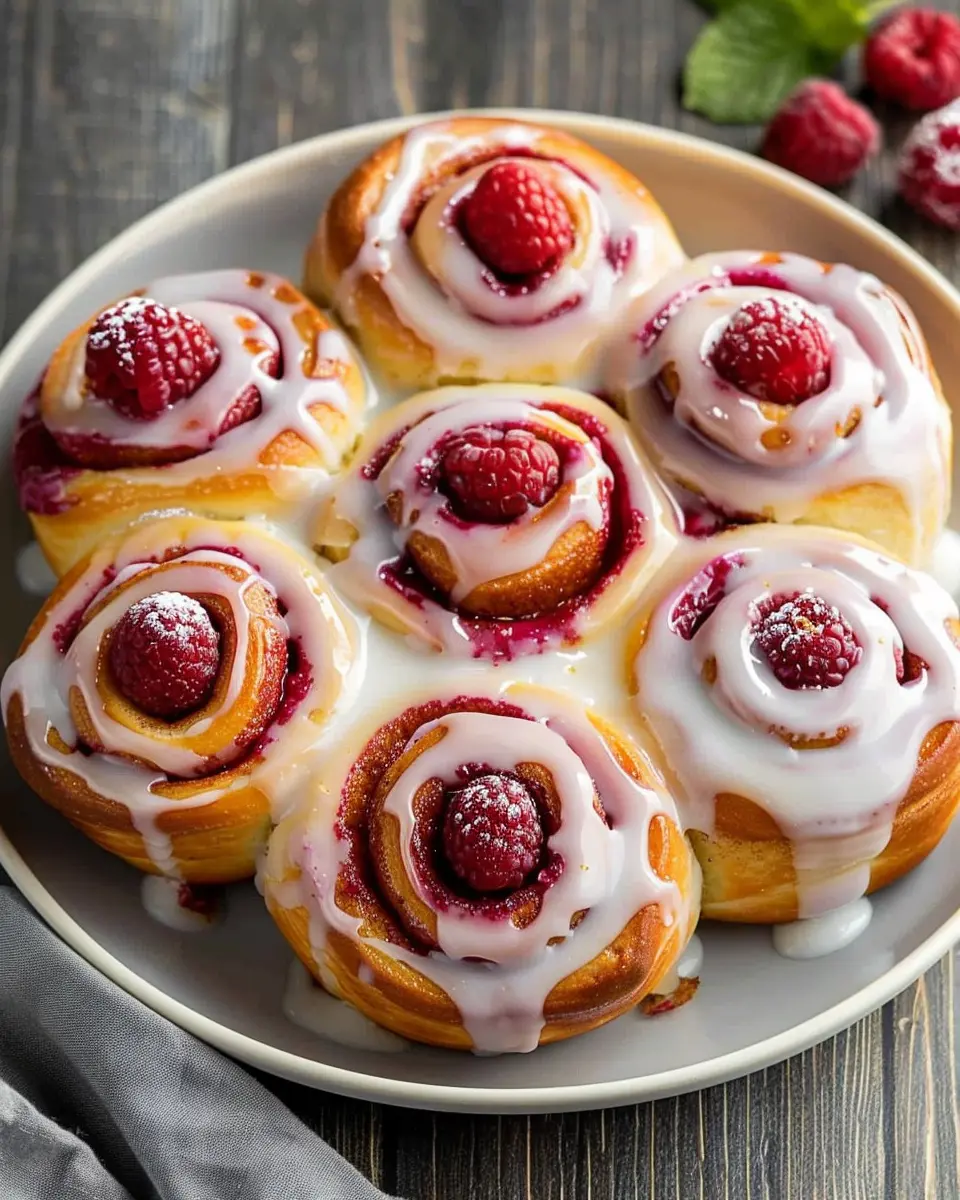 Raspberry Cinnamon Rolls: Indulgent Recipe with Lemon Glaze
