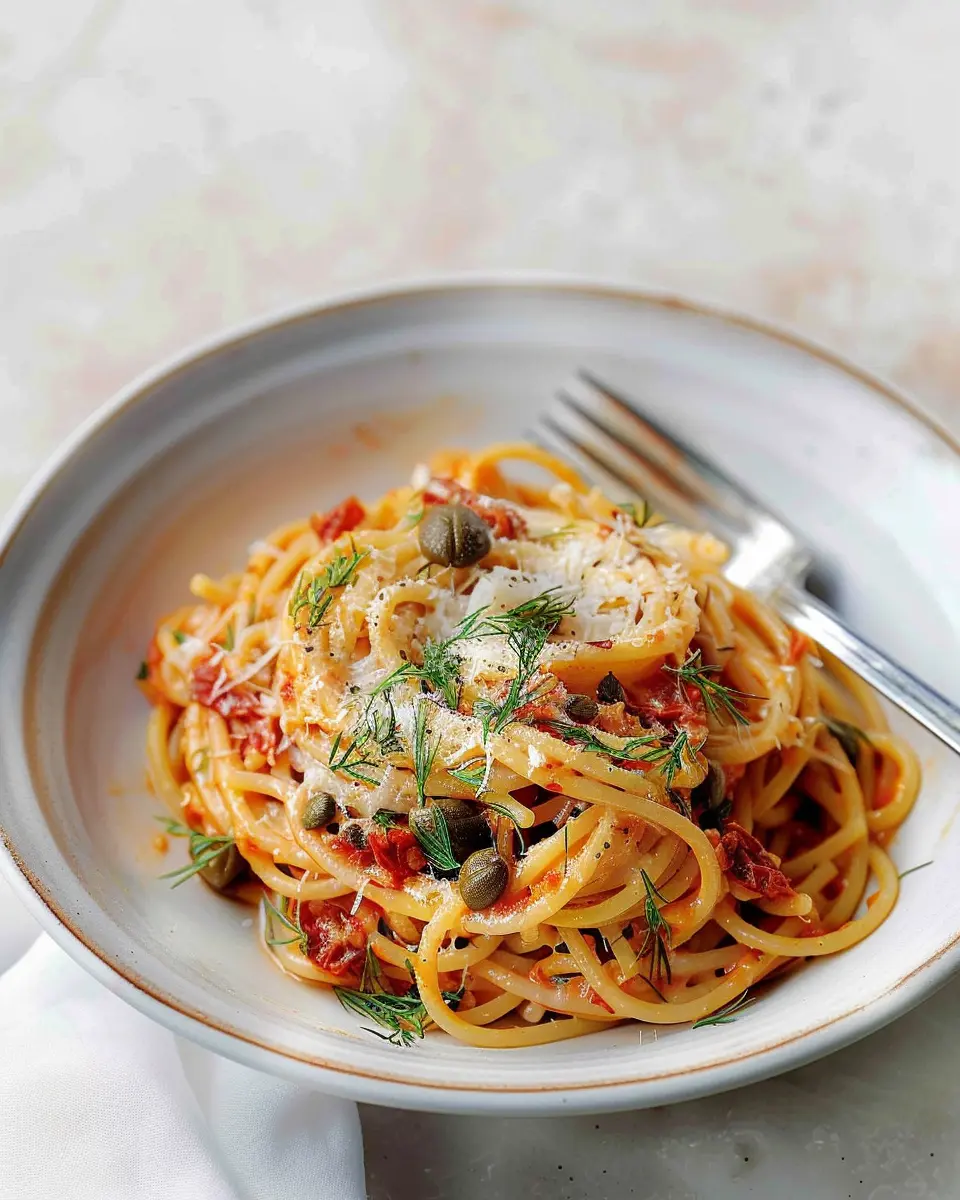 Creamy Sun-Dried Tomato Pasta with Capers and Dill: A Quick Delight