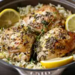 Slow Cooker Lemon Herb Chicken and Rice