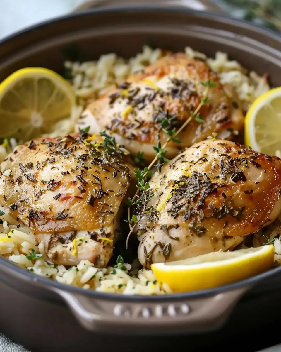 Slow Cooker Lemon Herb Chicken and Rice for Juicy Comfort Food