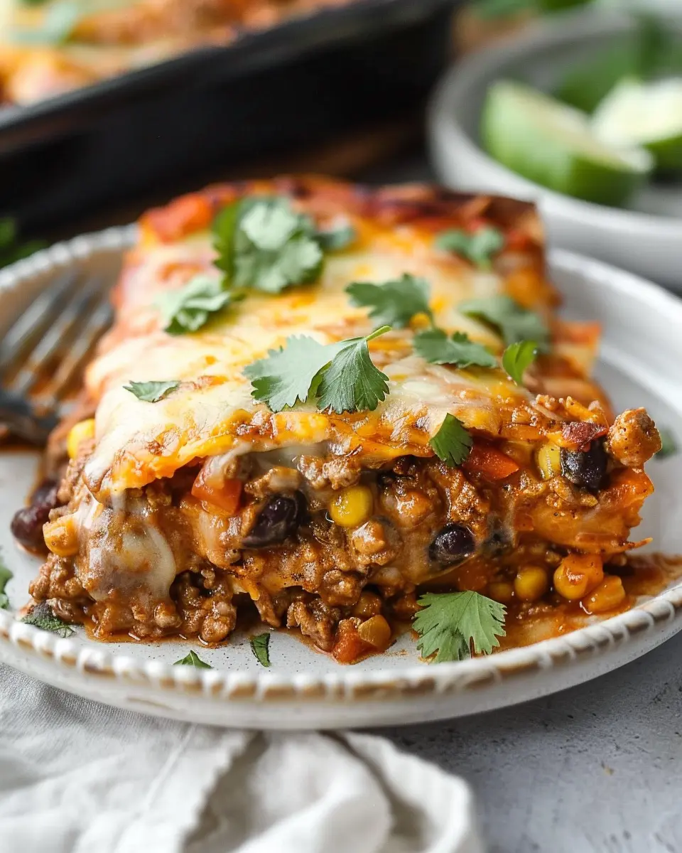 Beef Enchilada Casserole with Corn Tortillas: Easy and Flavorful Delight