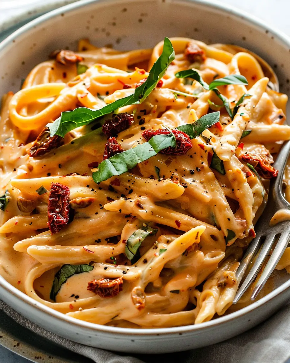 Vegan Creamy Sun Dried Tomato Pasta Recipe