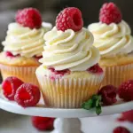 Almond Wedding Cake Cupcakes with Raspberry Filling Recipe