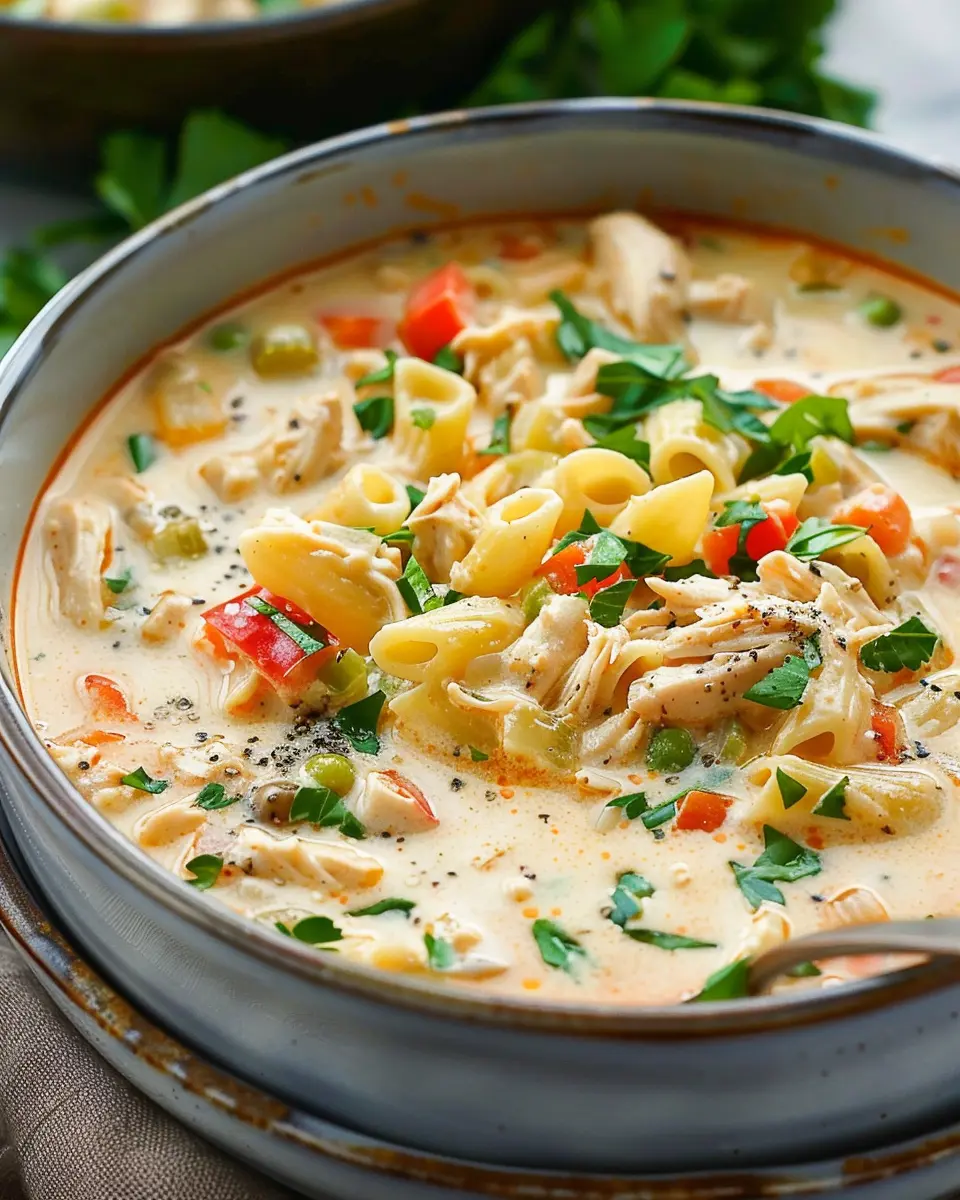 Creamy Parmesan Cajun Chicken Pasta Soup: A Cozy Comfort Dish