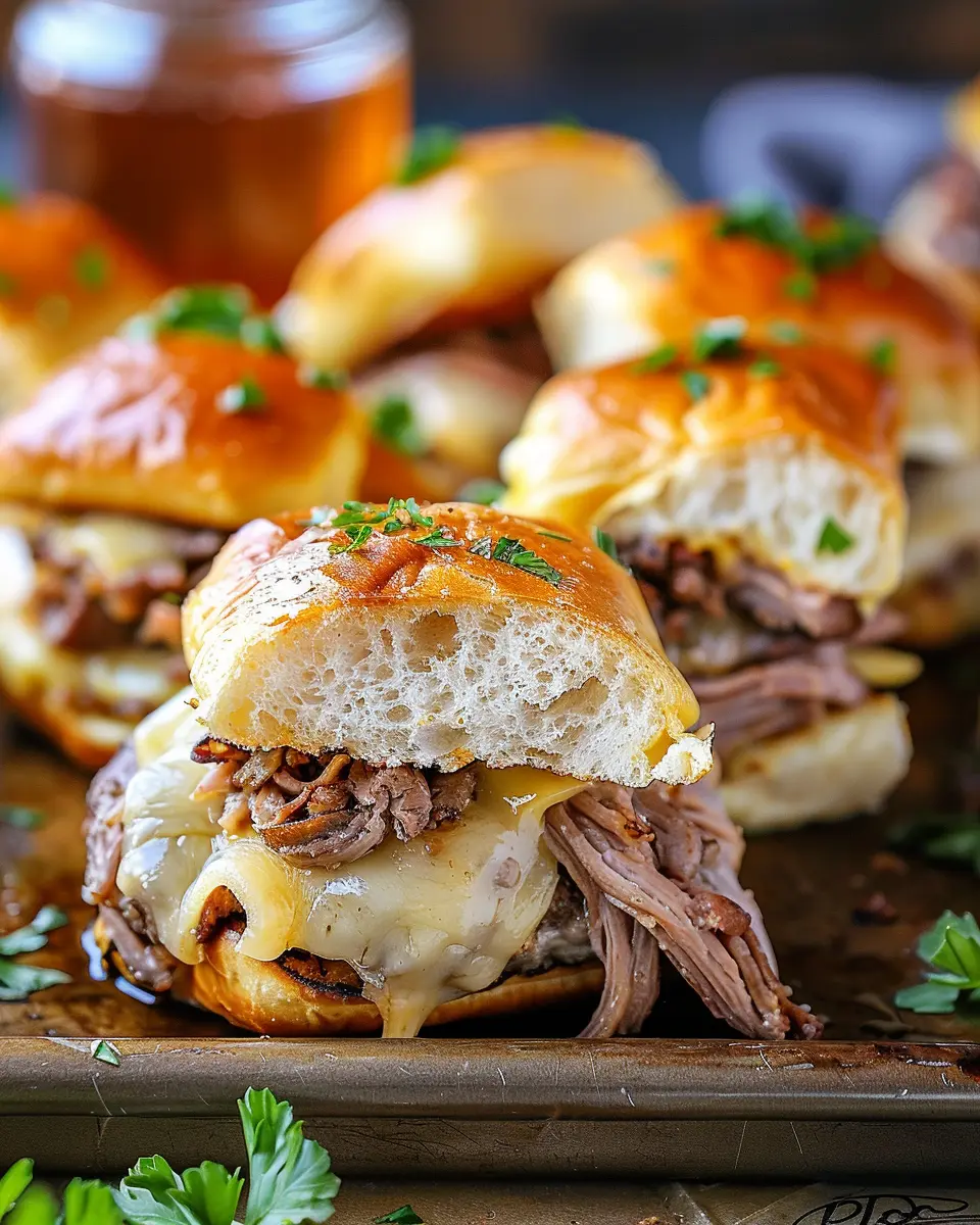 Easy French Dip Sliders Recipe: Juicy Turkey Bacon &amp; Chicken Ham Delight
