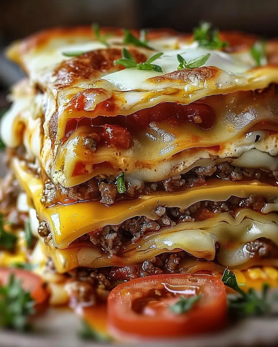 Lasagna Meets Cheeseburger: Indulgent Twist on a Classic Favorite