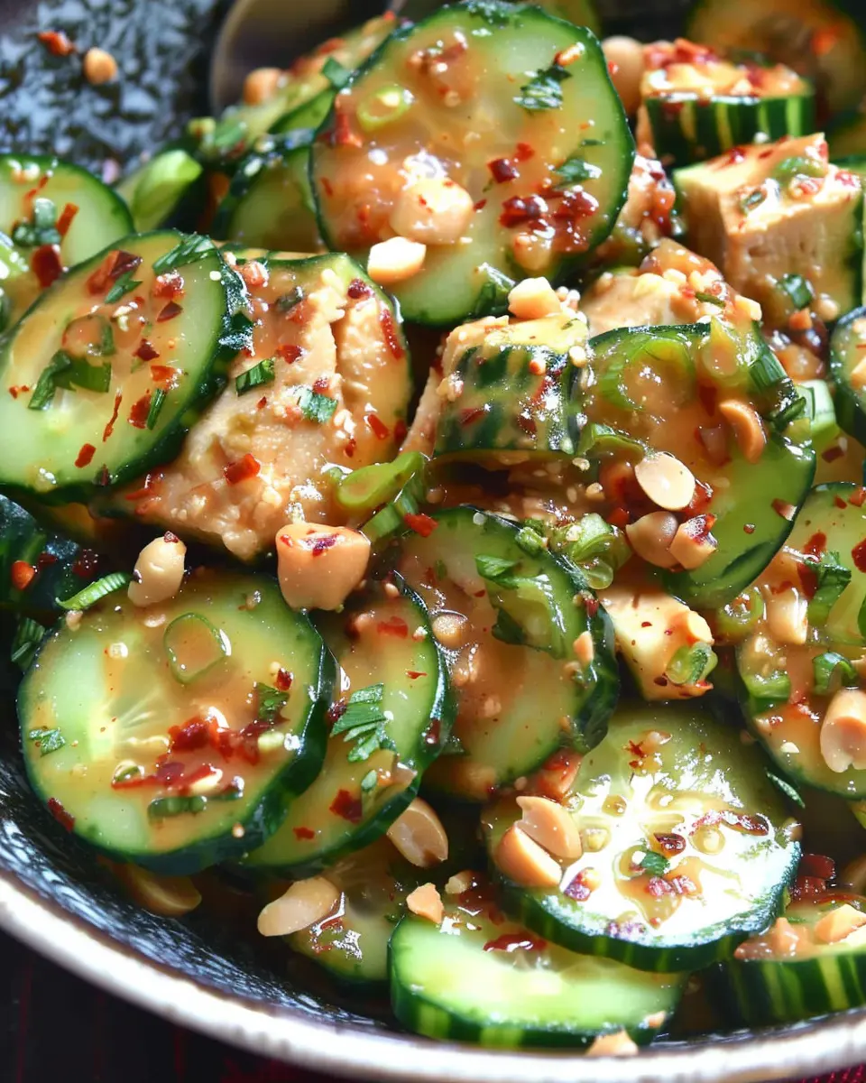 Cucumbers in Spicy Peanut Sauce: A Fresh and Savory Delight