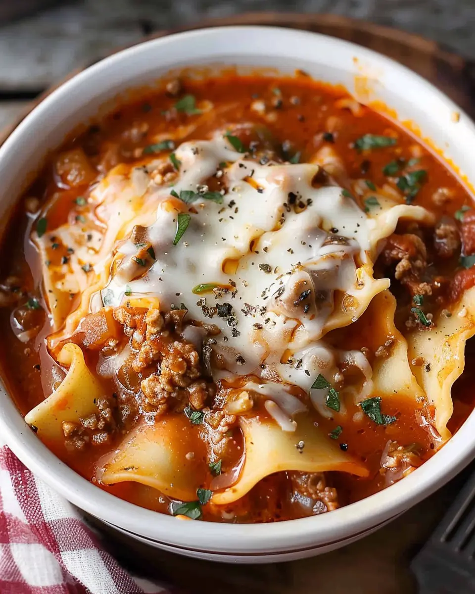 Easy Lasagna Soup No Ricotta