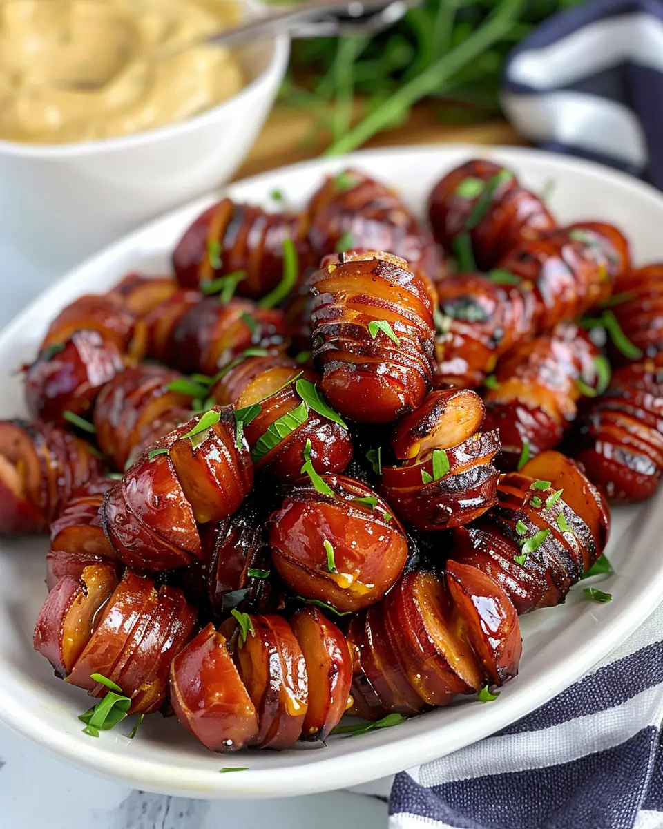 Irresistible Mustard Hasselback Kielbasa Bites Recipe