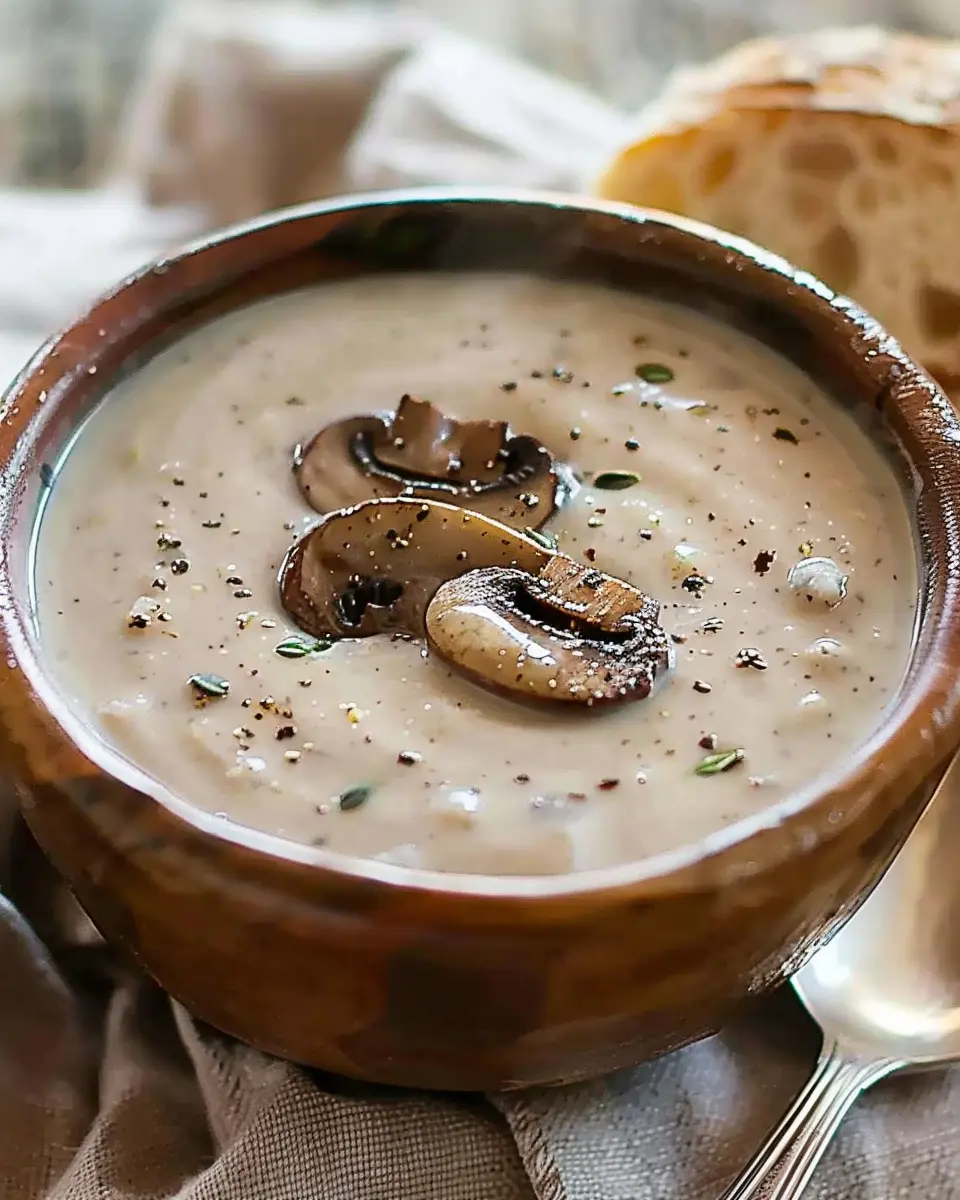 Cream of Mushroom Soup: Easy Recipe with Turkey Bacon Delight