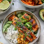 Spicy Salmon Bowls with Coconut Rice