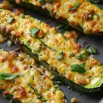 Cheesy Garlic Zucchini Steaks