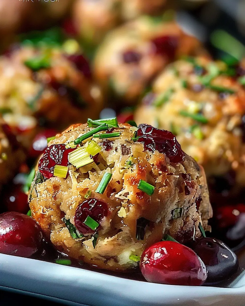 Cranberry Turkey Stuffing Balls