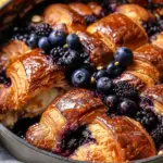 Blueberry Croissant French Toast Bake