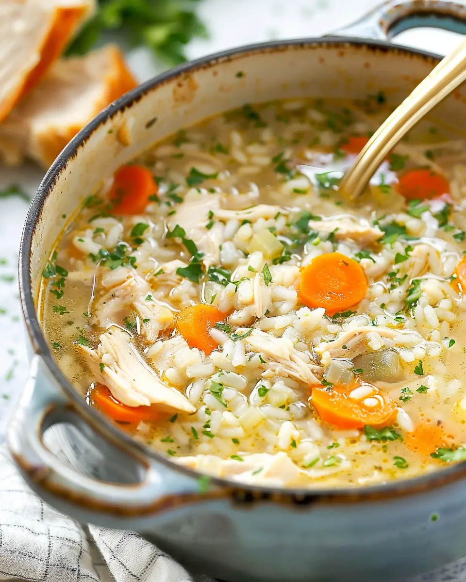 Easy Chicken and Rice Soup: A Cozy Comfort with Turkey Bacon