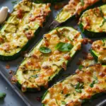 Cheesy Garlic Zucchini Steaks